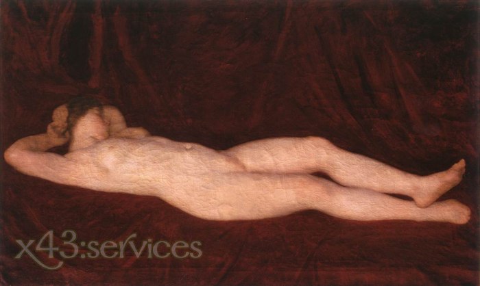 Karoly Ferenczy - Akt mit rotem Hintergrund - Nude in Red Background